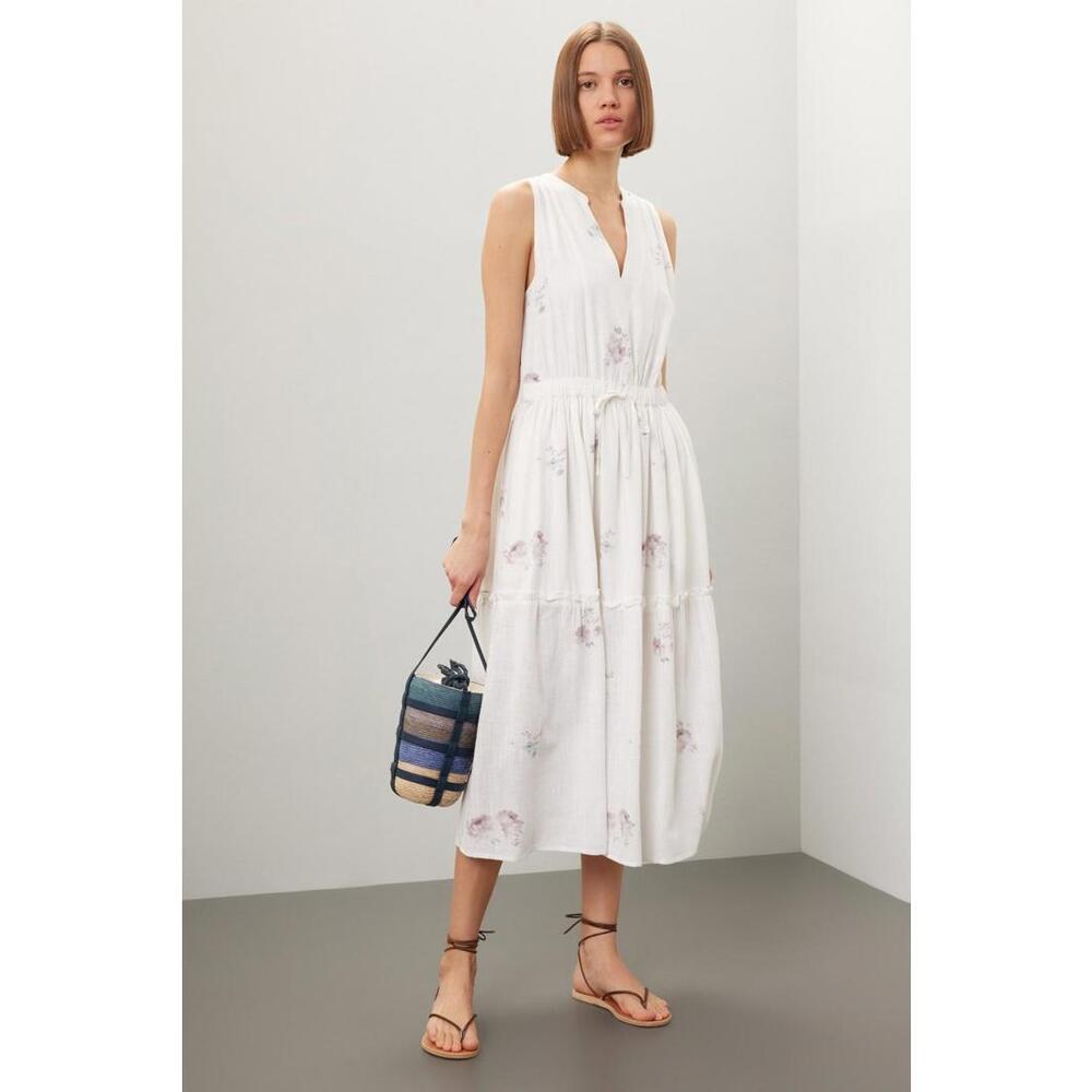 Splendid Off-White Floral Livia Dress Size M with Stain